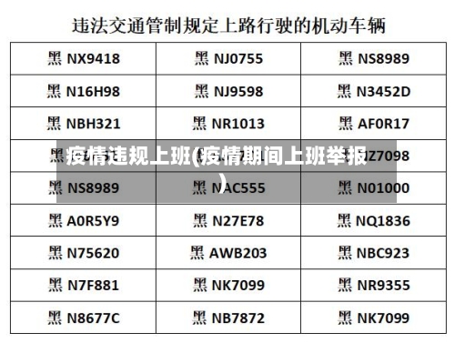 疫情违规上班(疫情期间上班举报)