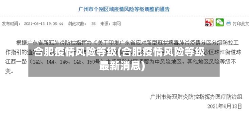 合肥疫情风险等级(合肥疫情风险等级最新消息)-第2张图片