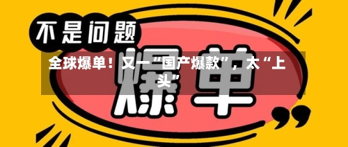 全球爆单！又一“国产爆款”，太“上头”