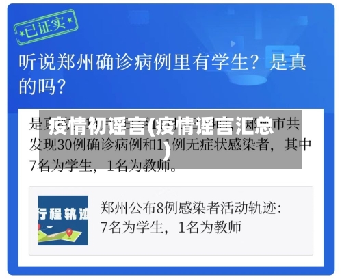 疫情初谣言(疫情谣言汇总)