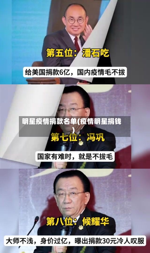明星疫情捐款名单(疫情明星捐钱)-第3张图片