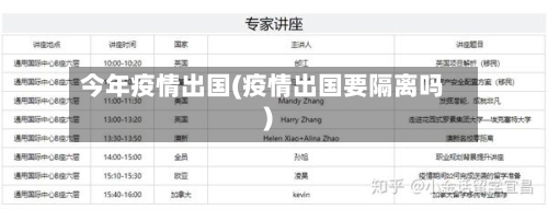 今年疫情出国(疫情出国要隔离吗)-第2张图片